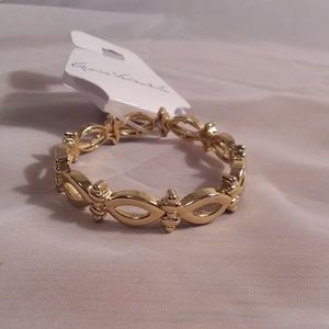 Gloria Vanderbilt Bracelet Gold Tone Stretch